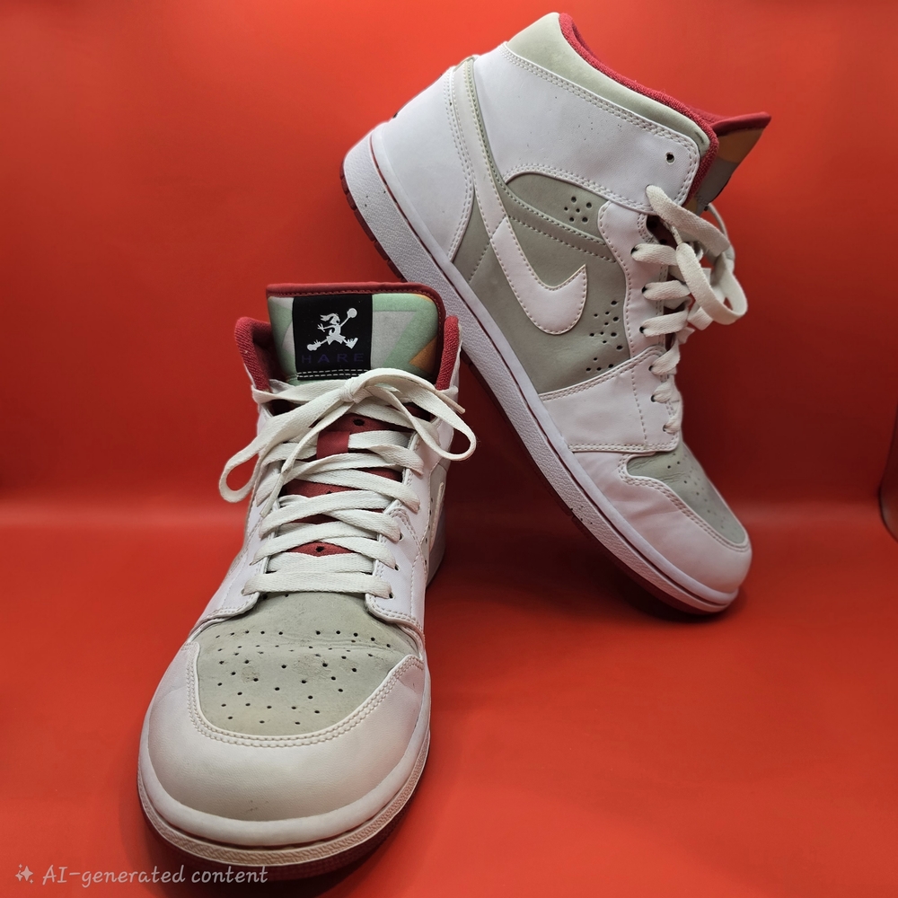 Nike Air Jordan 1 Retro Hare 2009 Bugs Bunny White/Silver size 11.5 374454-011.